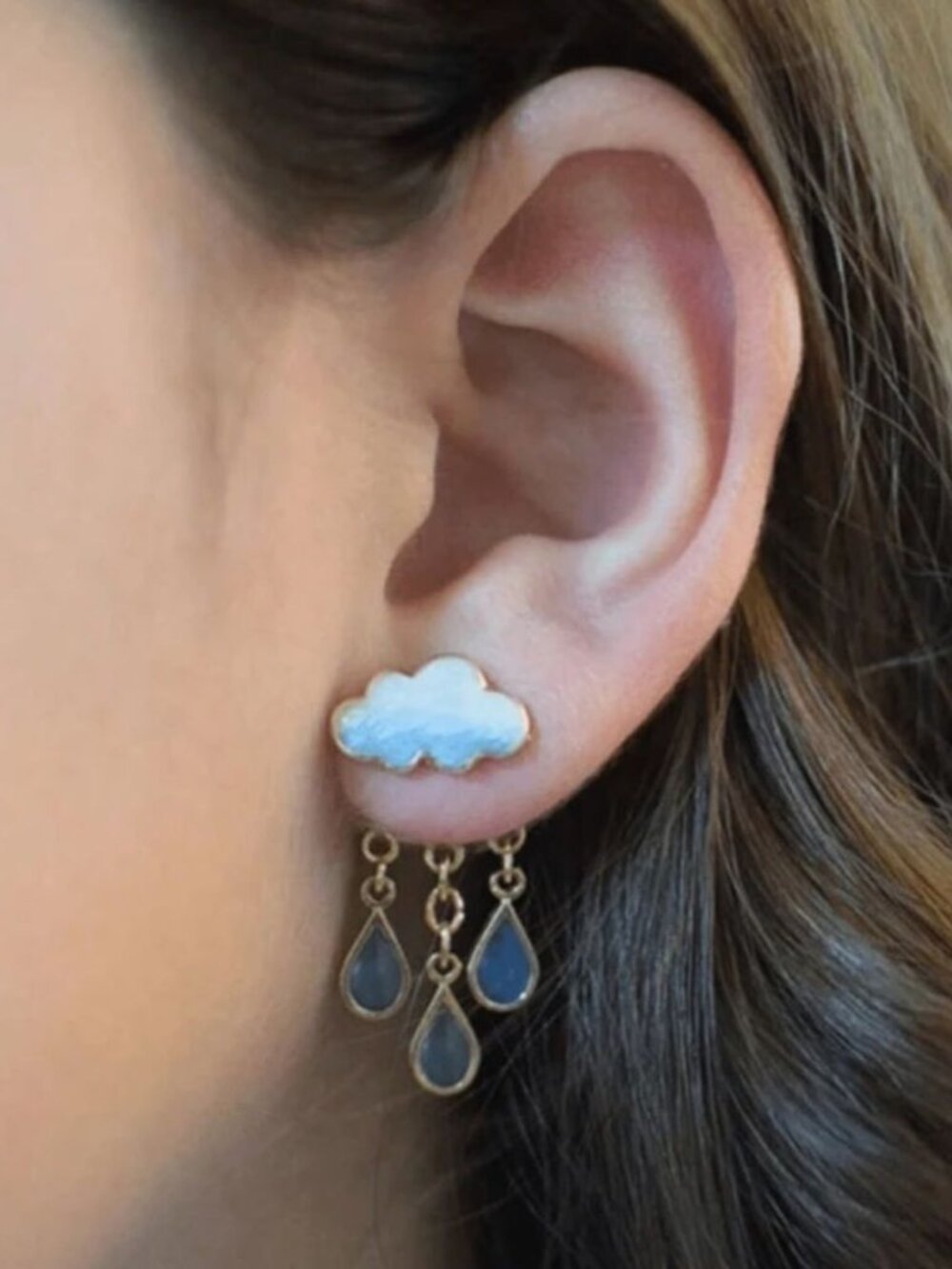Cloud Blue TeardropEarrings N1153